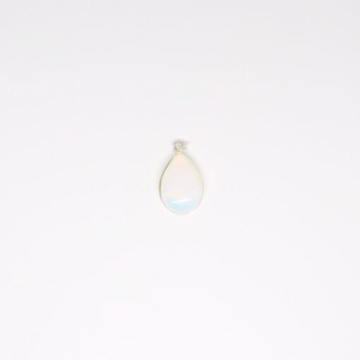 Pendentif goutte d'opaline - Plaqué argent
