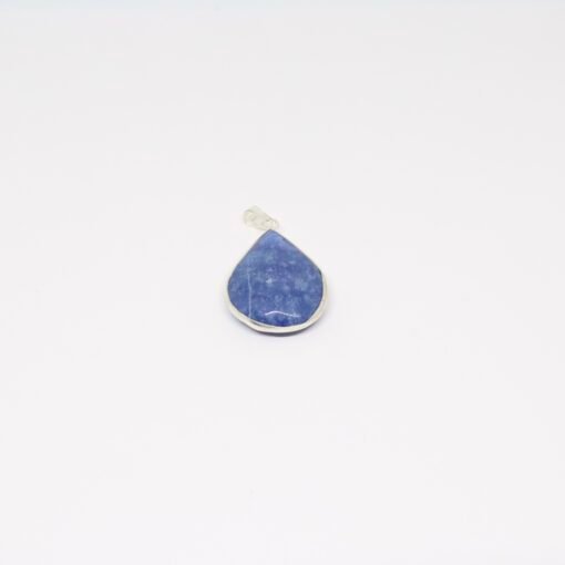 Pendentif goutte quartz bleu - Plaqué argent – Image 2