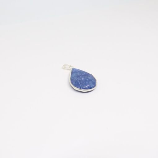 Pendentif goutte quartz bleu - Plaqué argent – Image 3
