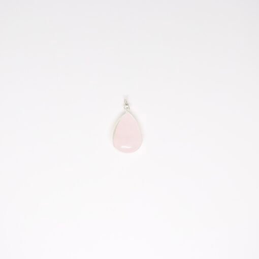 Pendentif goutte quartz rose - Plaqué argent