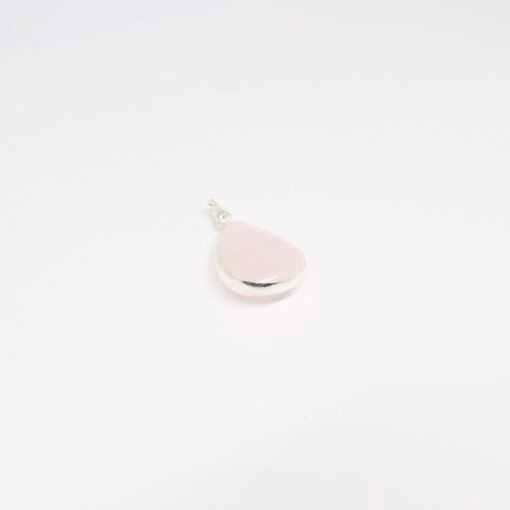 Pendentif goutte quartz rose - Plaqué argent – Image 2