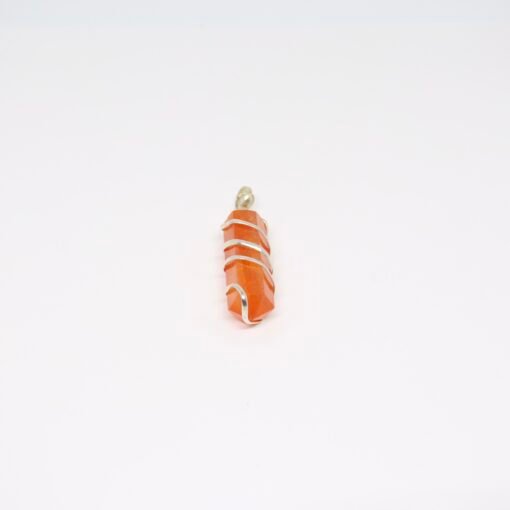 Pendentif spirale pointe Cornaline - Plaqué argent – Image 3