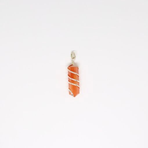 Pendentif spirale pointe Cornaline - Plaqué argent