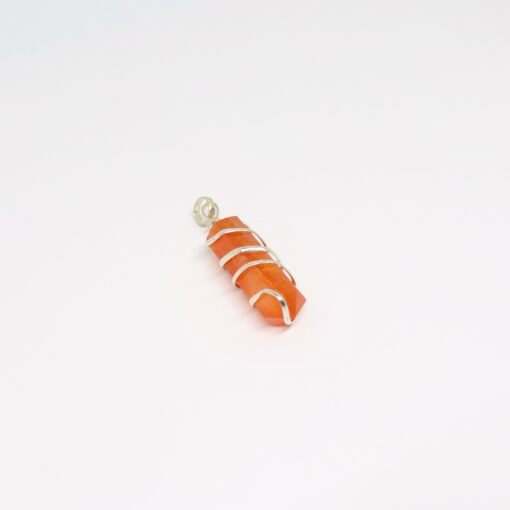 Pendentif spirale pointe Cornaline - Plaqué argent – Image 2