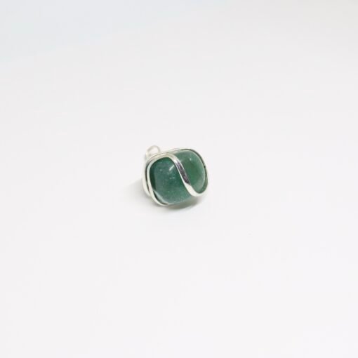 Pendentif spirale Aventurine verte - Plaqué argent – Image 2