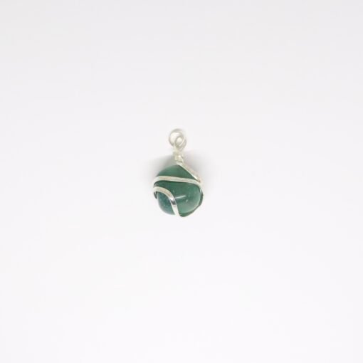 Pendentif spirale Aventurine verte - Plaqué argent