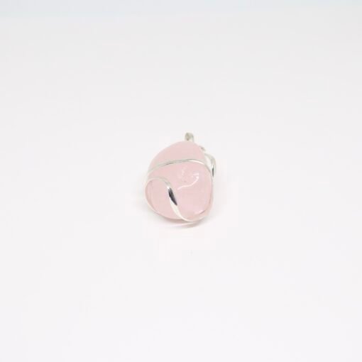 Pendentif spirale Quartz rose - Plaqué argent – Image 2