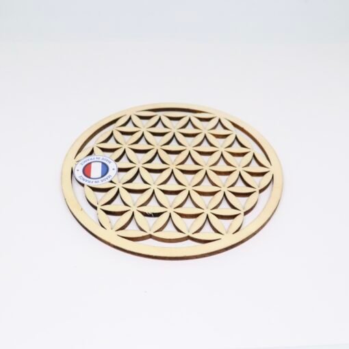 Plaque en bois - Fleur de vie pleine
