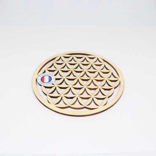 Plaque en bois - Fleur de vie pleine – Image 3