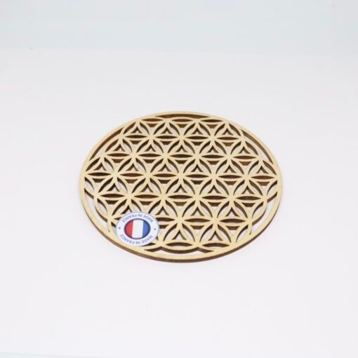 Plaque en bois - Fleur de vie creusé