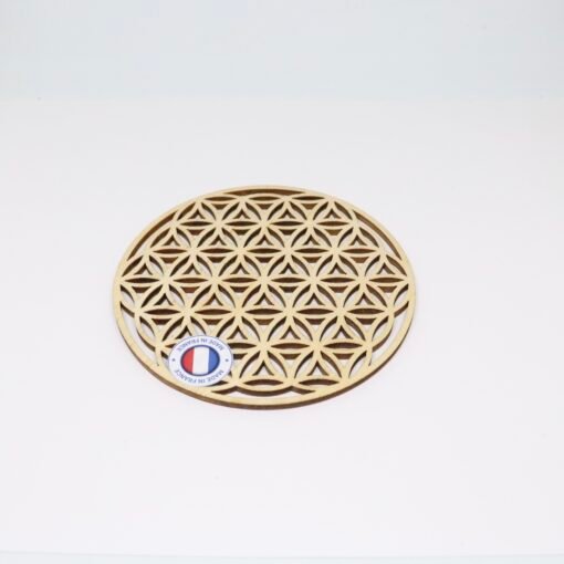 Plaque en bois - Fleur de vie creusé – Image 3