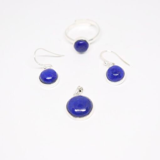 Ensemble Lapis Lazuli rond - argent 925