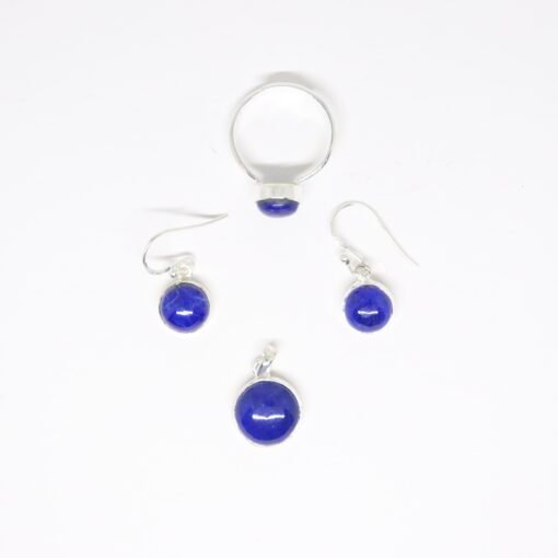 Ensemble Lapis Lazuli rond - argent 925 – Image 8