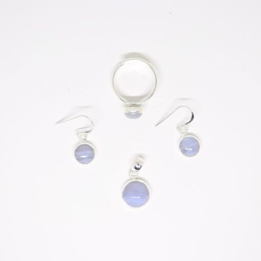 Ensemble Calcédoine rond - argent 925 – Image 8