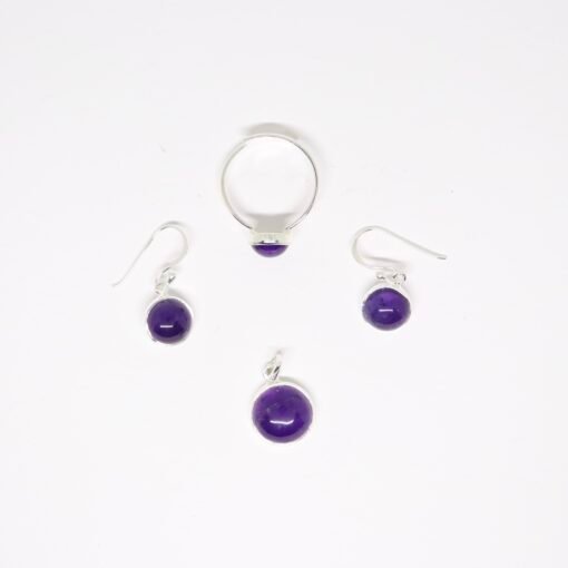 Ensemble Améthyste rond - argent 925 – Image 8